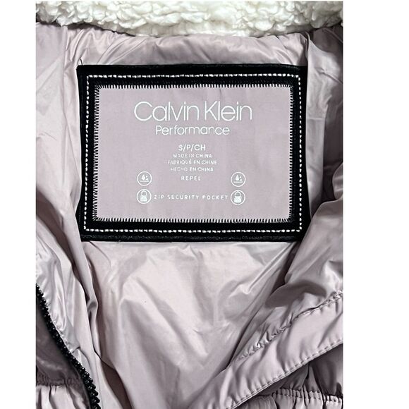 Calvin Klein Winter Quilted Vest with faux fur, Small - Picture 5 of 8